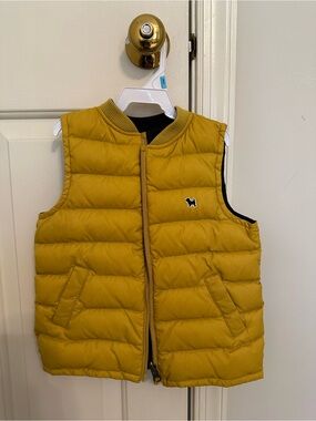 Toddler reversible Puffer Vest in Mustard Yellow - Lightweight Quilted Vest